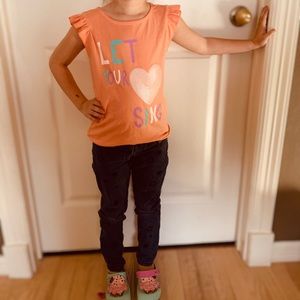 Girls ruffle sleeve outdoor shirt